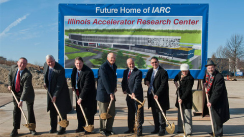 A photo of the Illinois Accelerator Research Center groundbreaking.