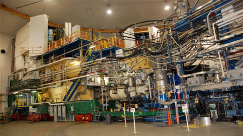 jlab-quark-020614-headliner.jpg Two High Resolution Spectrometers are shown with their shield house doors (white) open.