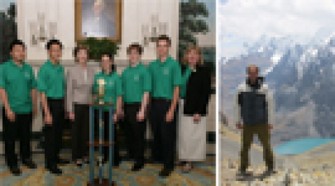 Francois Greer, second from right, and the team from State College Area High School were welcomed to the White House in 2008 by First Lady Laura Bush.  