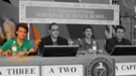 From Left to right: Ian Scheffler, Marino Di Franco, Sasha (Alexandre) Boulgakov, and Dimitry Petrenko competed in the National Science Bowl® in Washington, D.C. for Santa Monica High School in 2008. 