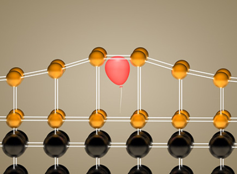 Atomic Blimp Stretches a Crystal