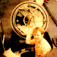 Photo of a man in a nuclear submarine during the Vietnam War