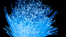 quantum information science illustration. fiber optics 