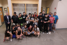 EM Hanford Site Manager Brian Vance, far left, back row, recently visited students at the Preparing for Academic Excellence (PACE) Camp 
