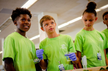 Young people from the Oscar Cross Boys and Girls Club of Paducah participated in science, technology, engineering, and math (STEM) activities during a recent visit to EM’s Paducah Gaseous Diffusion Plant. 