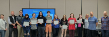 Representatives from EM, Fluor-BWXT Portsmouth and Ohio University congratulated students from Ohio's Western High School who participated in an EM Annual Site Environmental Report Summary project, during a school visit last month.