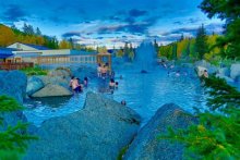 Chena Hot Springs resort is 30 miles off the grid.