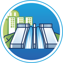 Illustration of hydroelectric facility