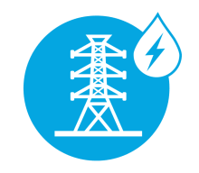 Transmission line with a drop of water and electricity. 