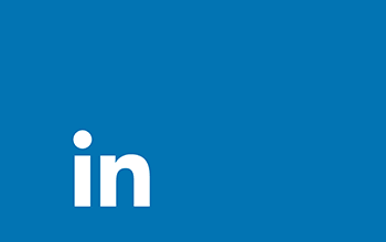 LinkedIn logo with a blue background.