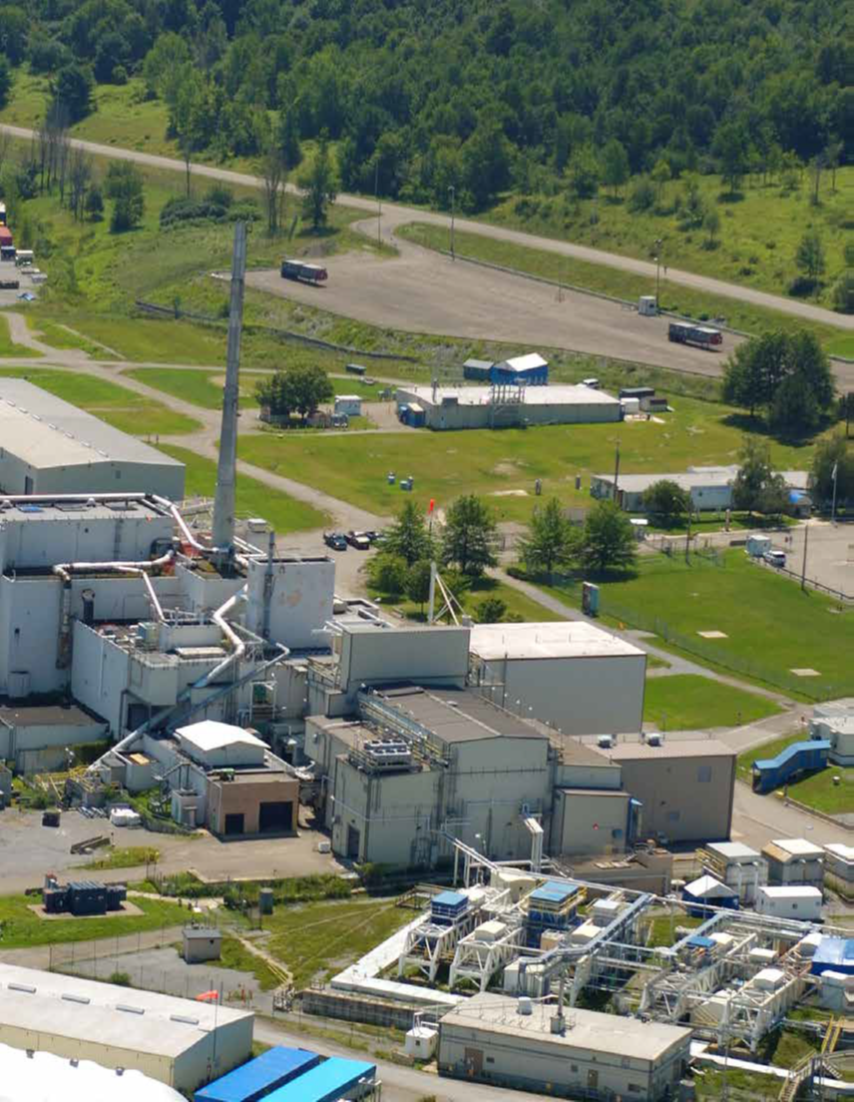 The Main Plant Process Building operated as a commercial nuclear fuel reprocessing plant from 1966 to 1972. During its six years of operations, the plant generated approximately 600,000 gallons of liquid high-level radioactive waste, which was vitrified.