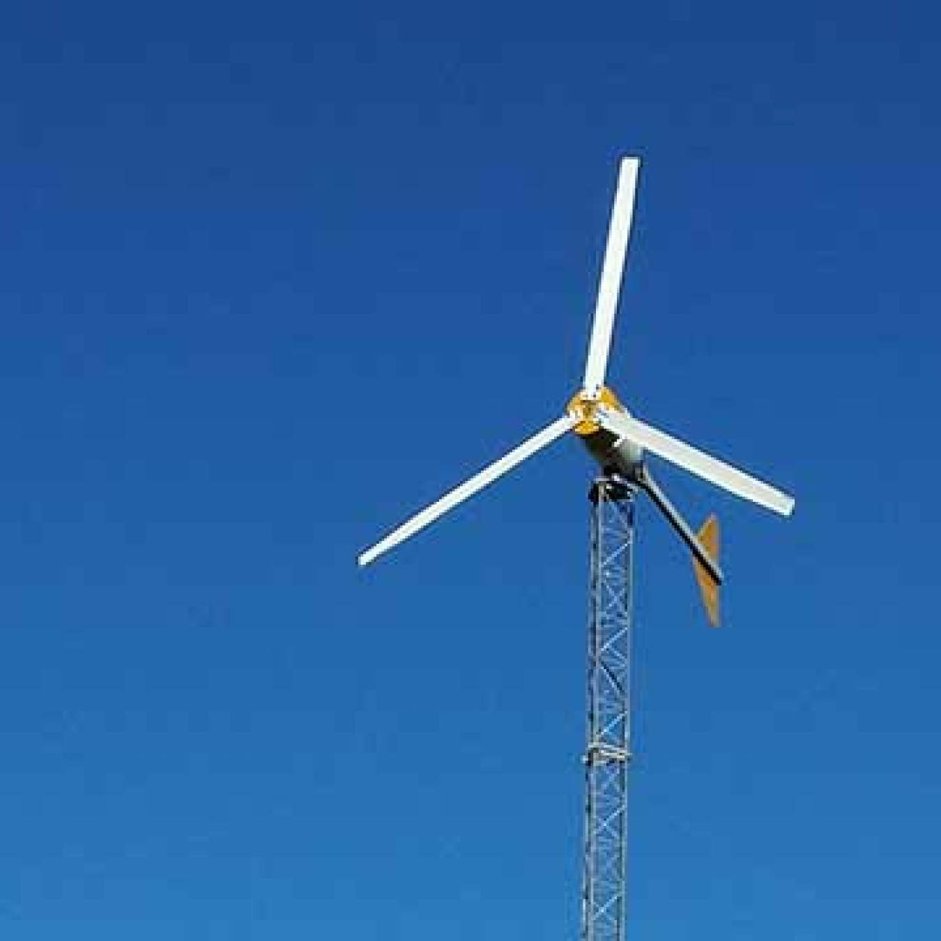 The top of a wind turbine.