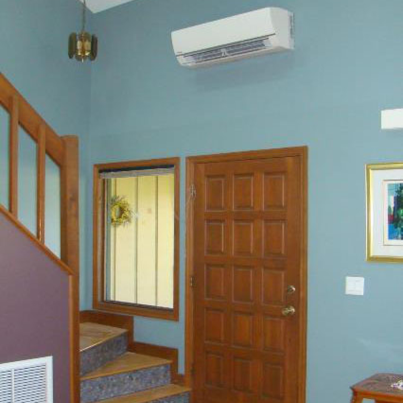 Photo of the interior of a home with a mini-split heat pump.