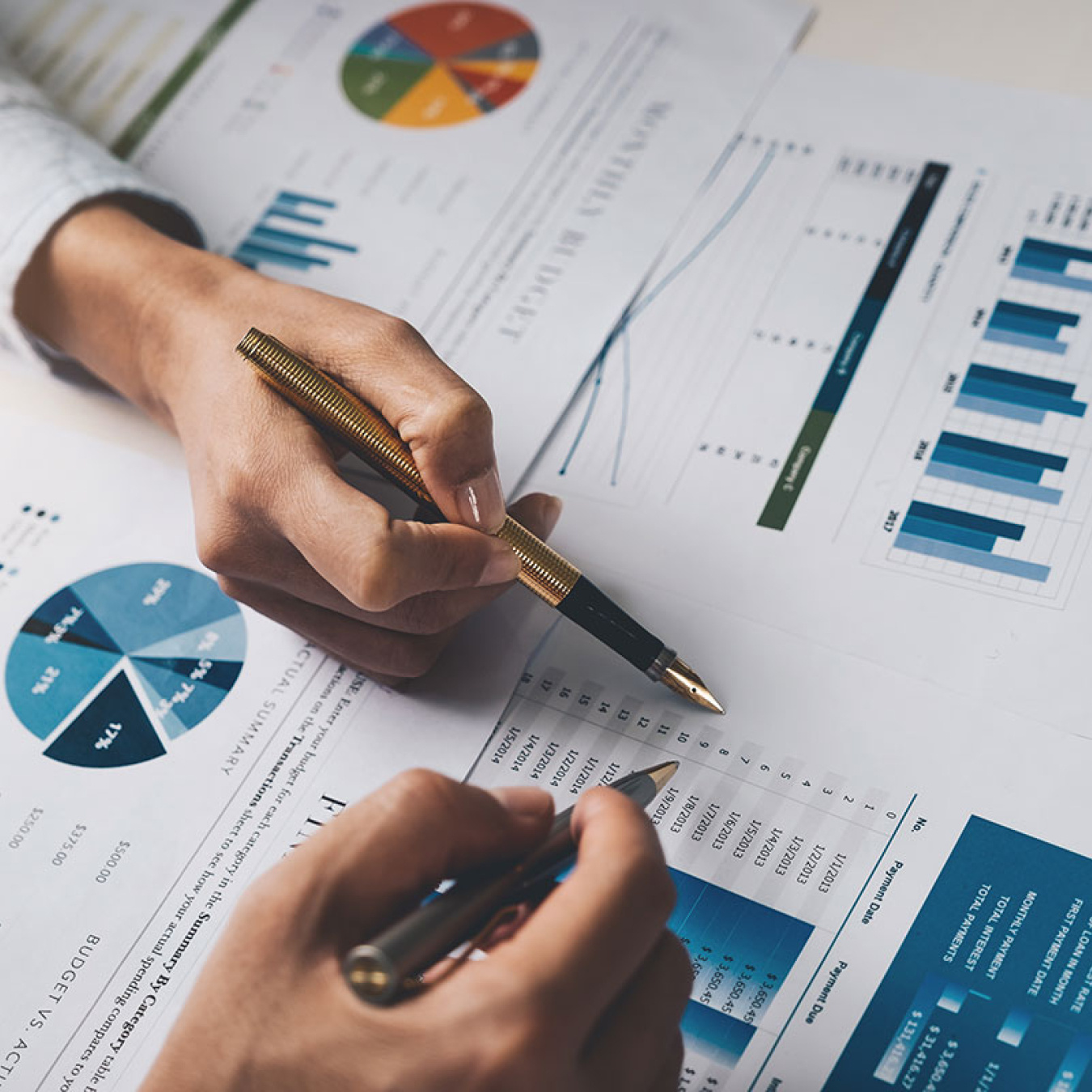Project planning graphs and infographics.