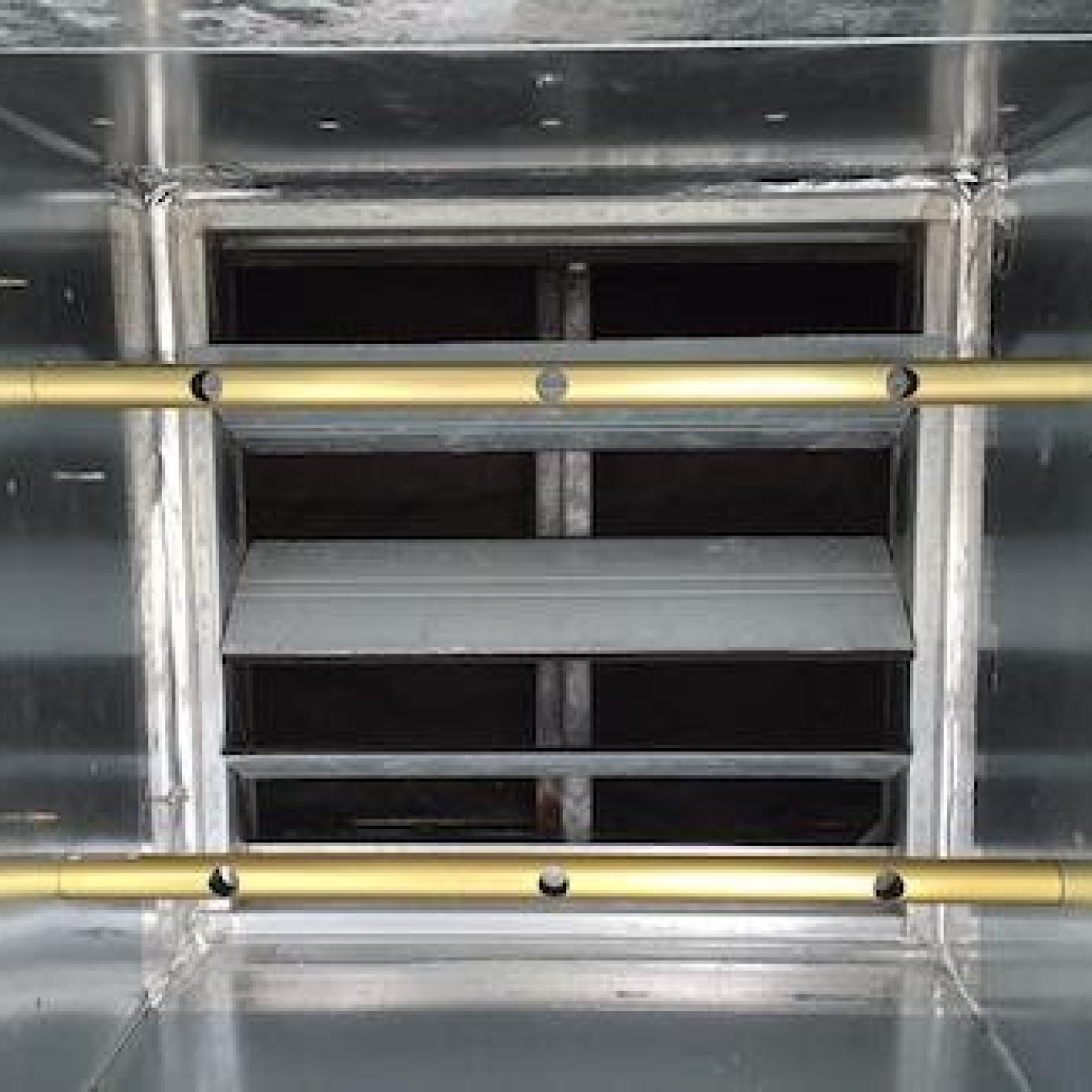 Inside an HVAC and duct system.
