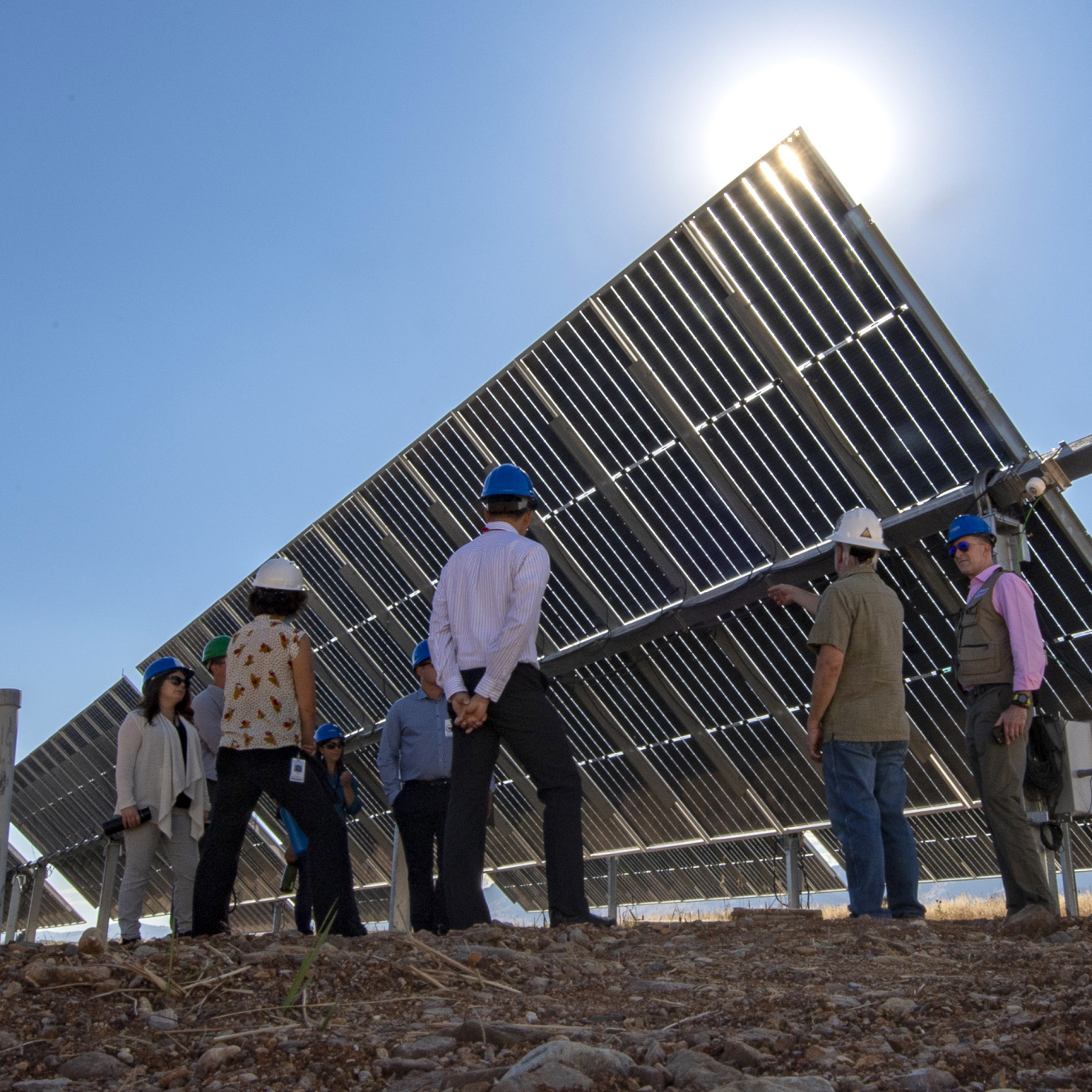 Group tours a solar and wind farm