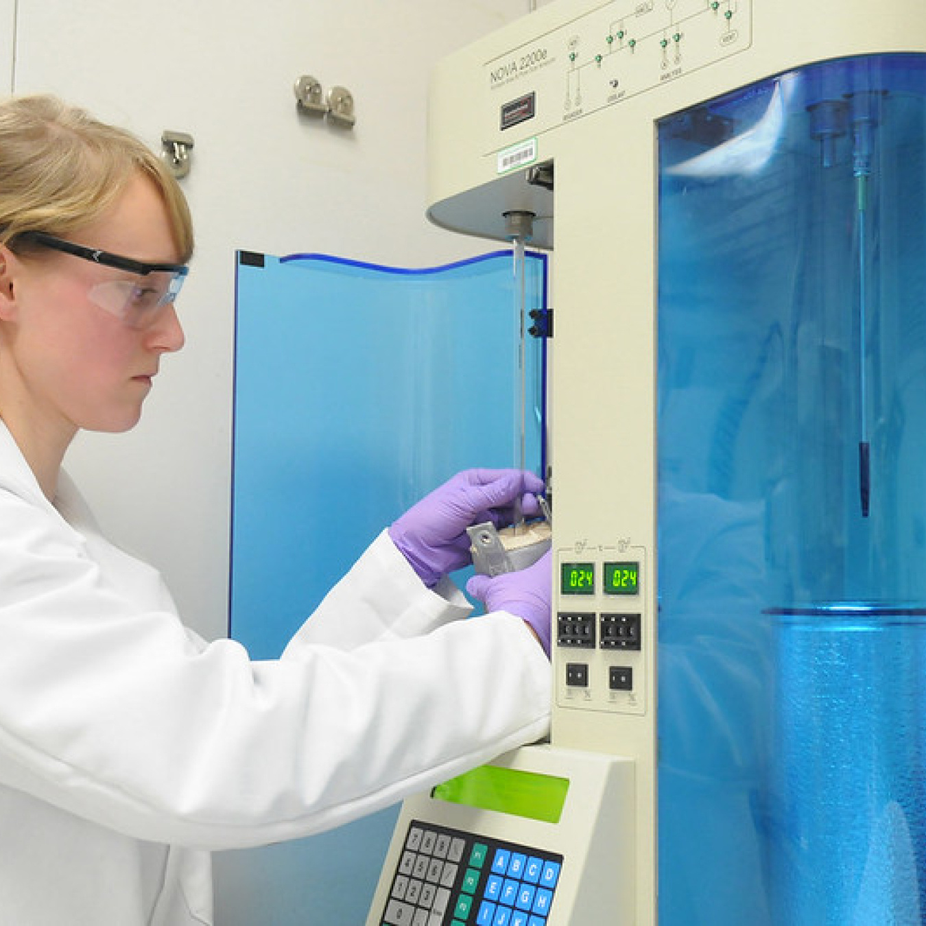 a photo of a person in a lab