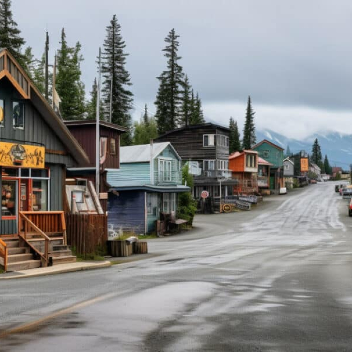 Streets in Tok, Alaska.