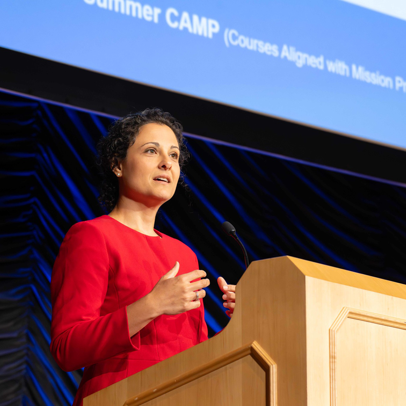 FEMP Director Mary Sotos welcomes attendees of the 2025 FEMP Summer CAMP