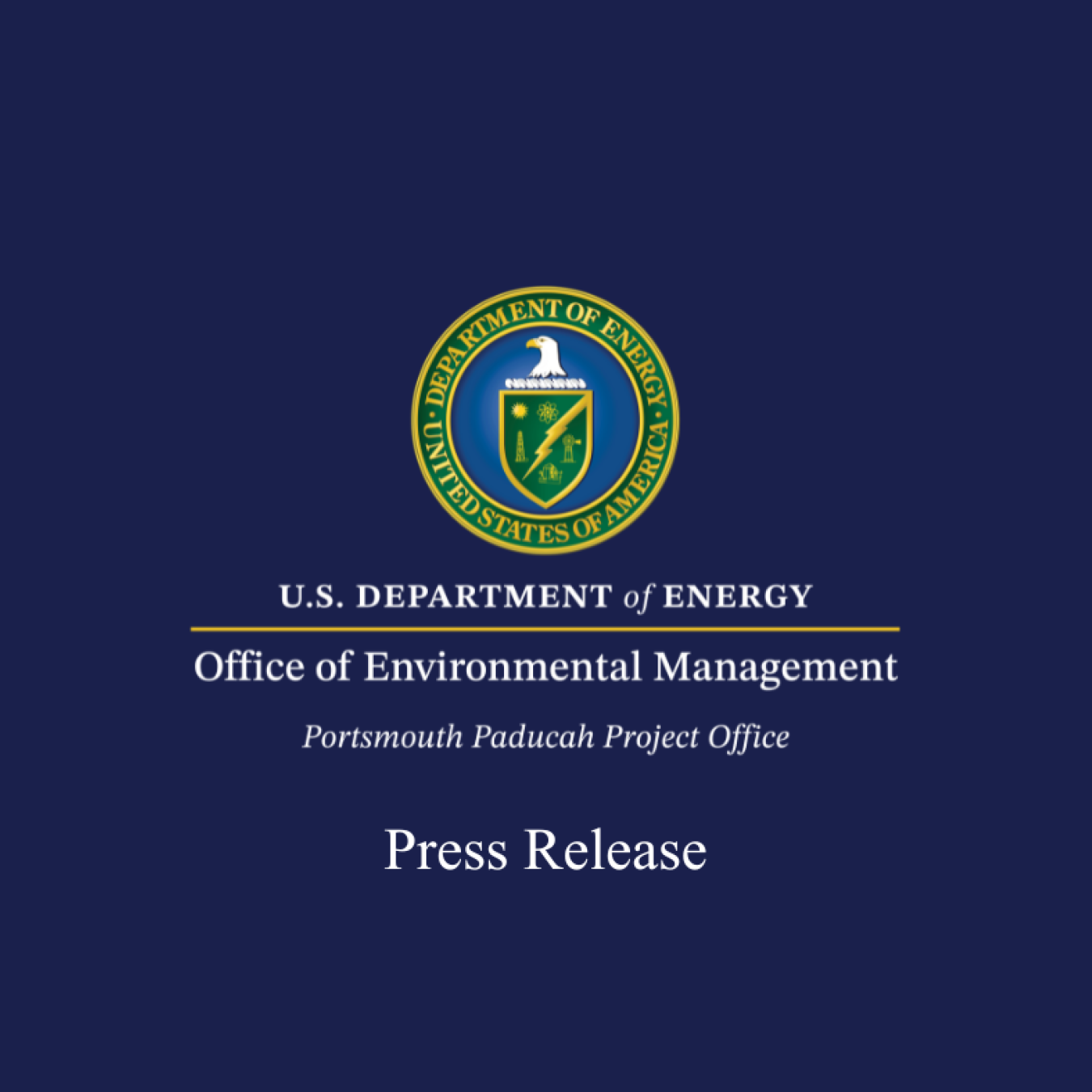 DOE Seal for the PPPO office with the words Press Release below