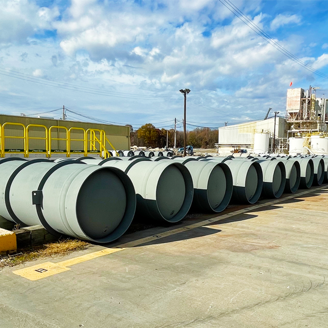 Uranium hexafluoride gas containers.