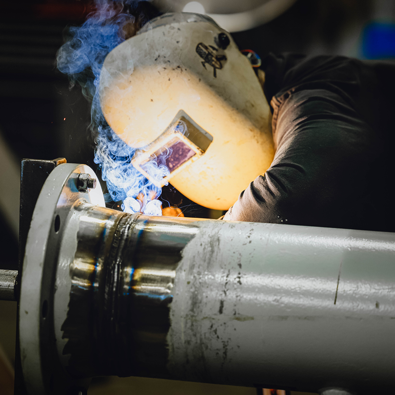 Welder at work at Arkansas Nuclear One.