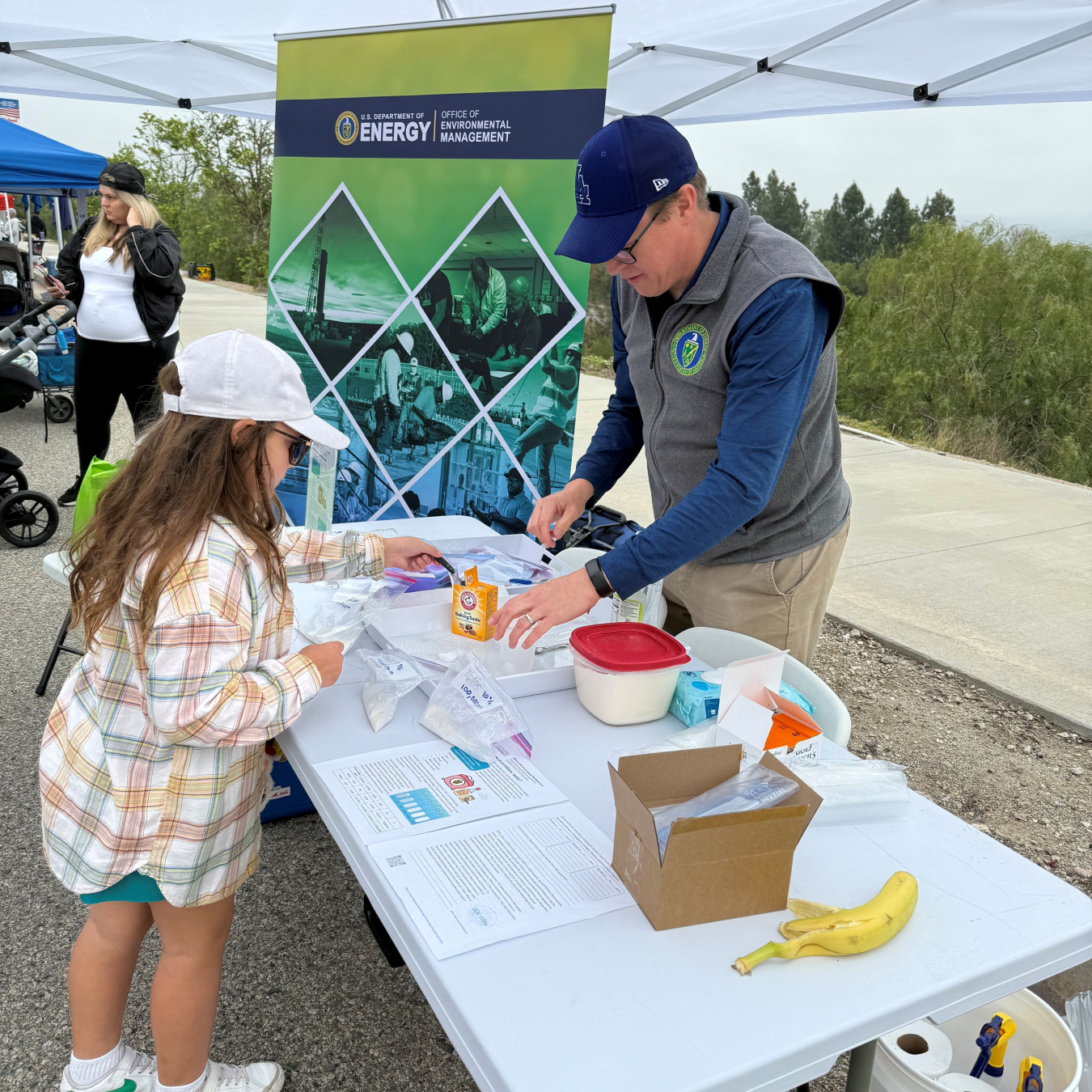 Josh Mengers demonstrates a science activity