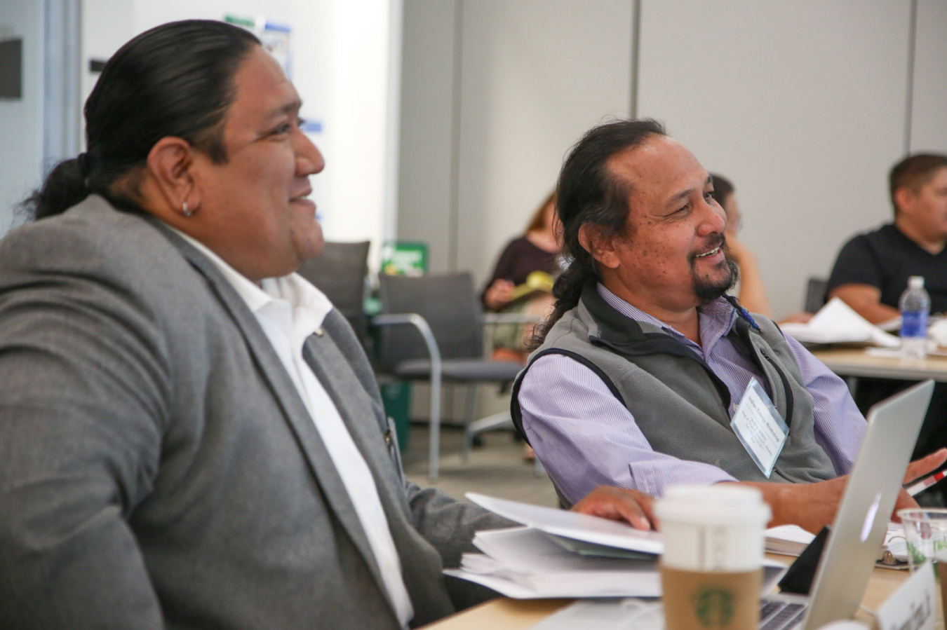 Photo of two participants at a tribal energy workshop