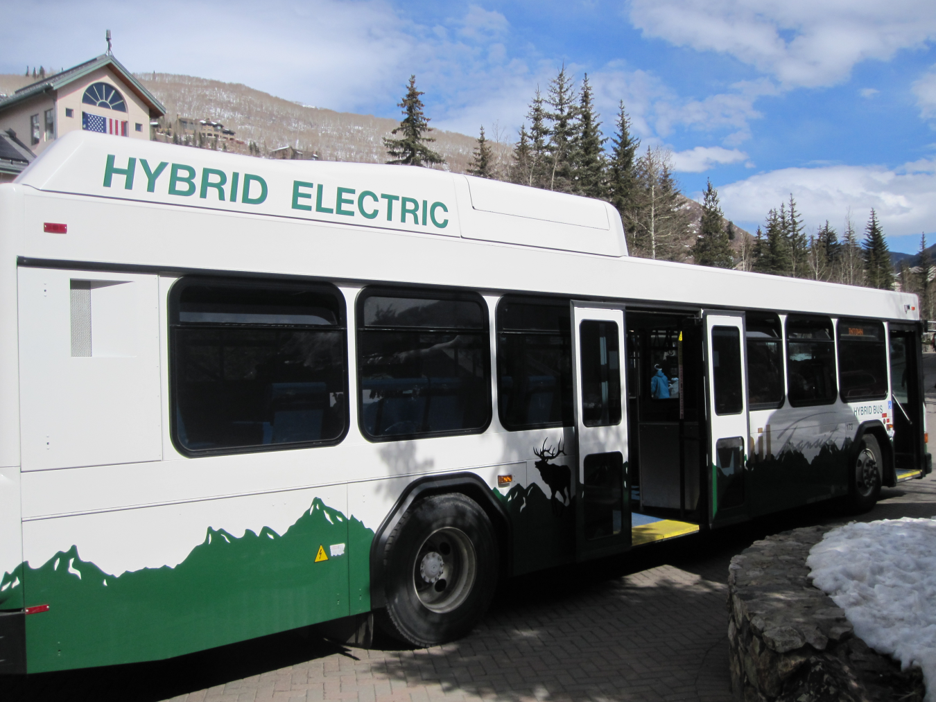 Photo of a hybrid electric bus