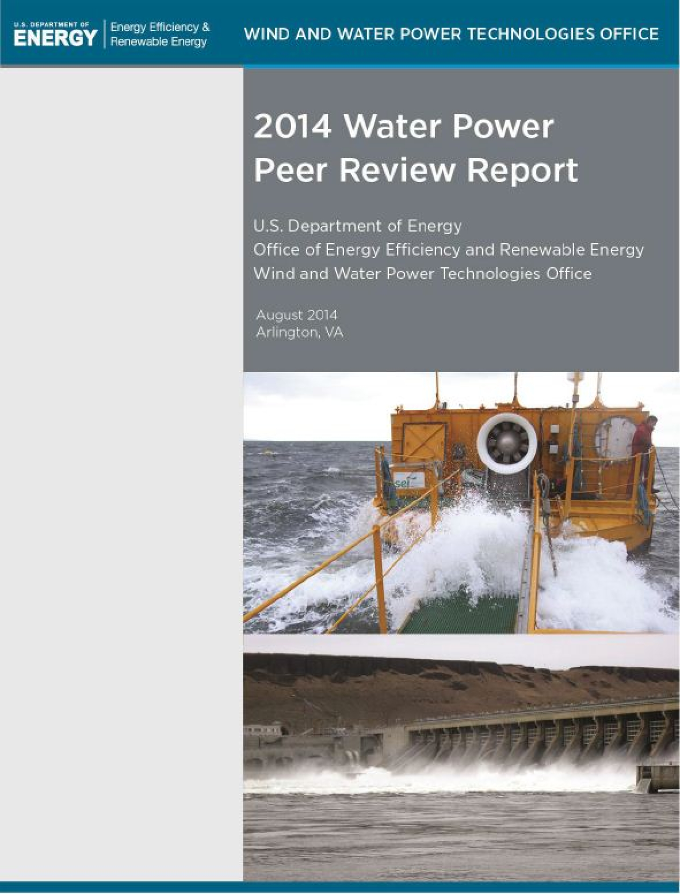 Image related to 2014 Water Power Peer Review Report Cover