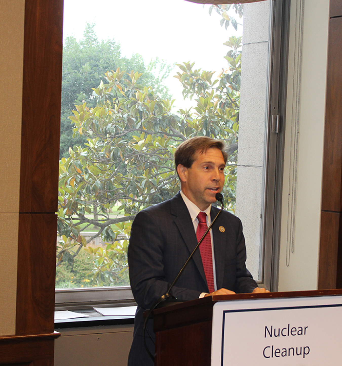 Rep. Chuck Fleischmann of Tennessee, chairman of the House Nuclear Cleanup Caucus, speaks at the June 7 event. 