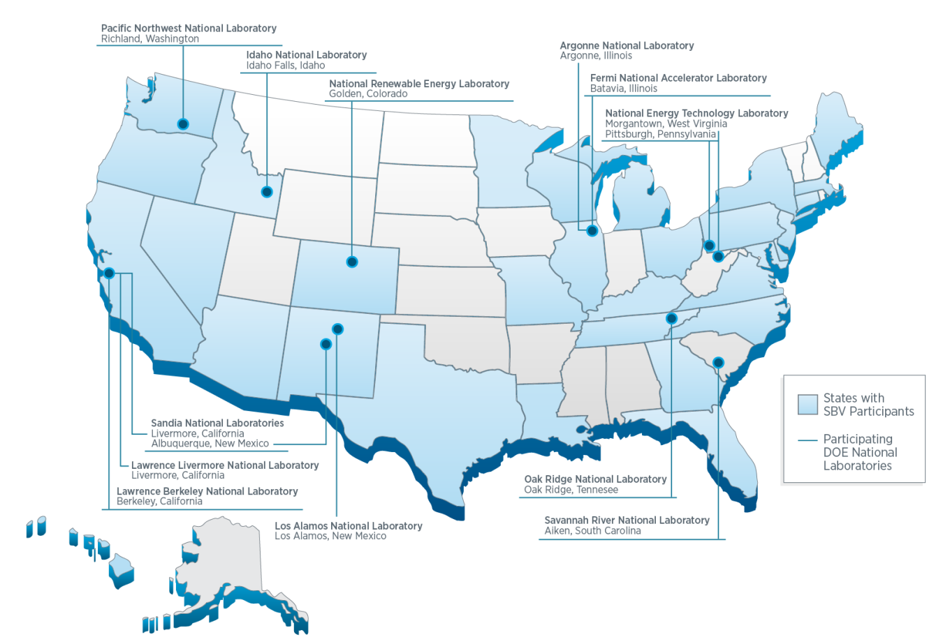 Map of states with SBV businesses.