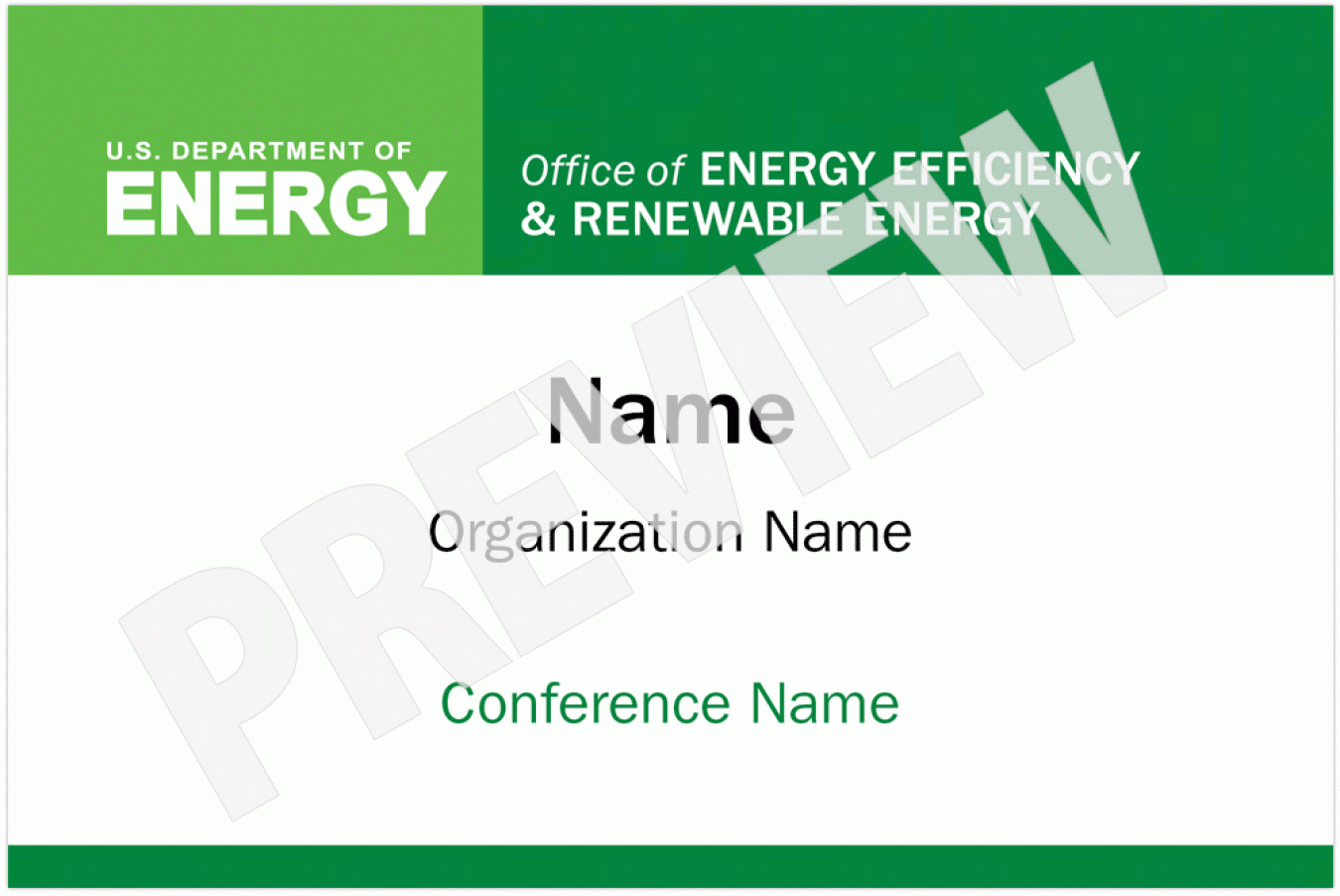Preview of the name tag template.