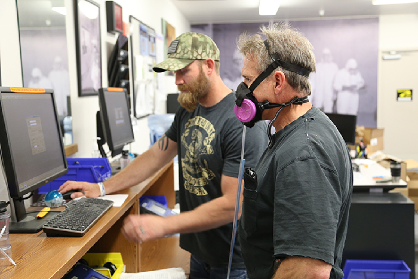 Eddie Velicanin, part of the mask fit team, helped fit masks for more than 80 personnel attending a three-day construction safety workshop.