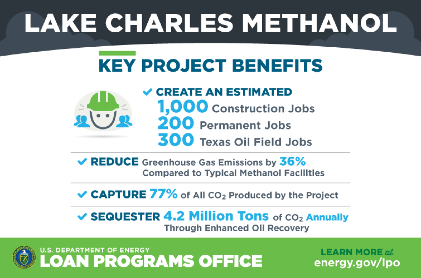 Lake Charles Methanol key project benefits infographic