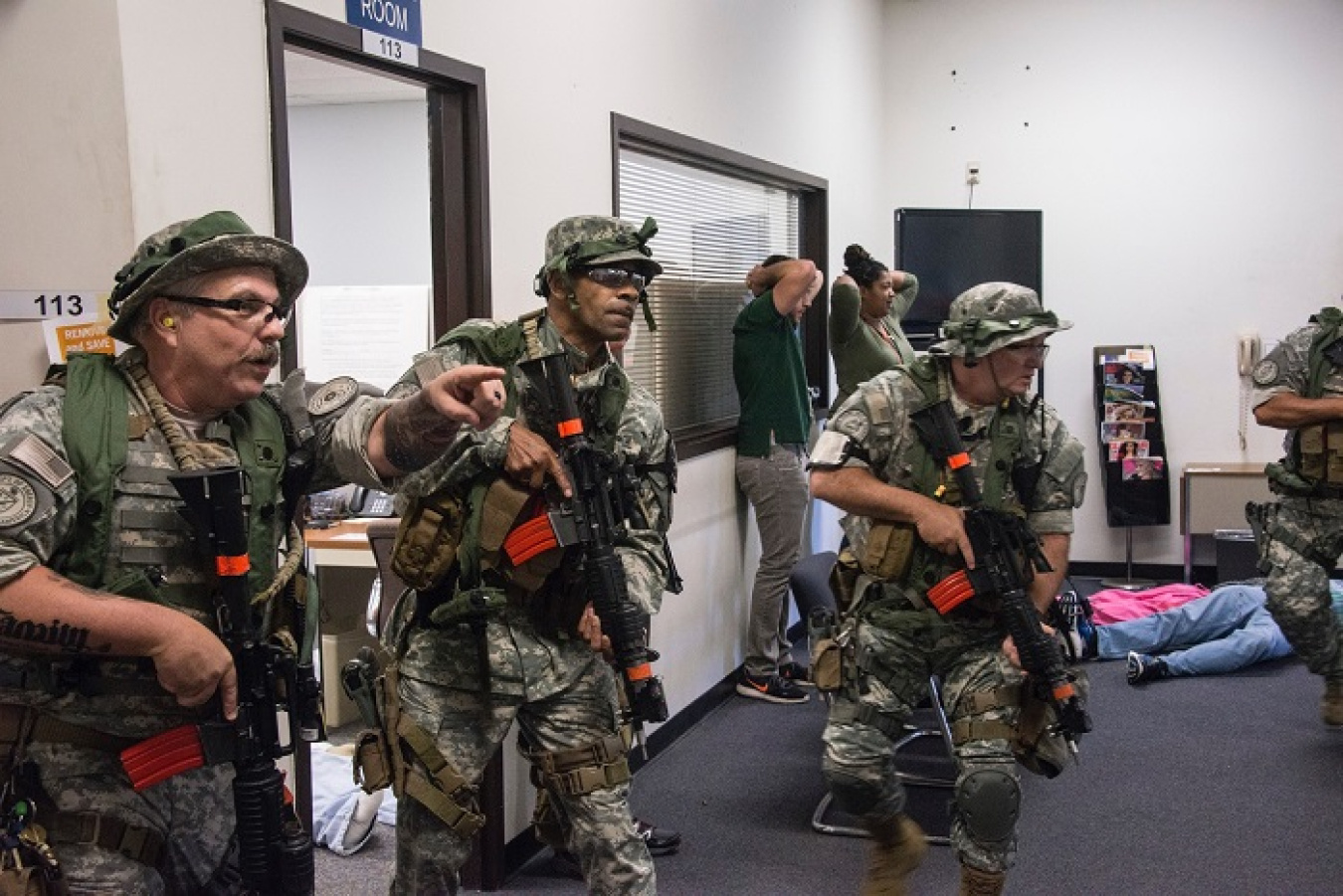 Centerra-SRS Protective Forces respond to reports of an active shooter in the SRS emergency exercise.