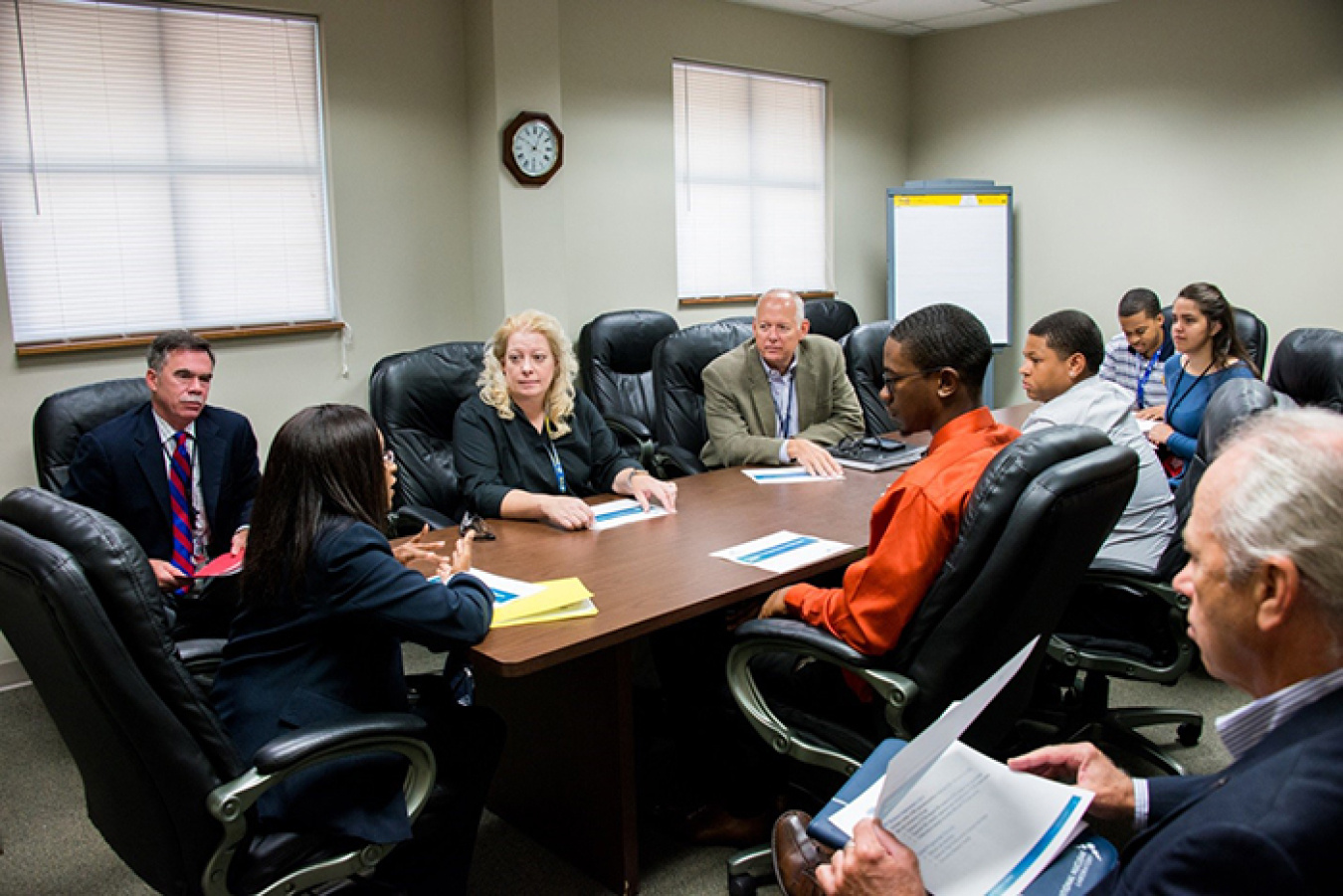 Charboneau meets with several interns in the Minority Serving Institutions Partnership Program.