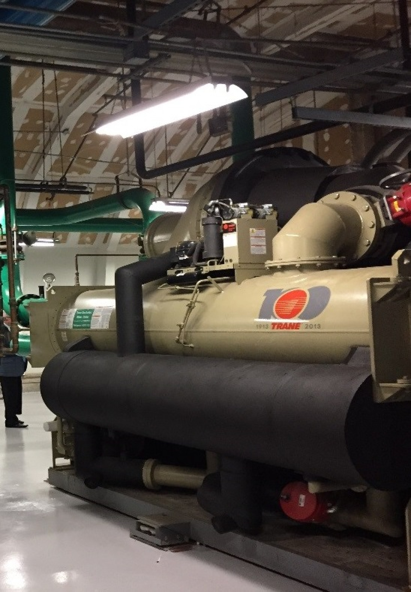 Photo of chillers in an industrial-type setting.