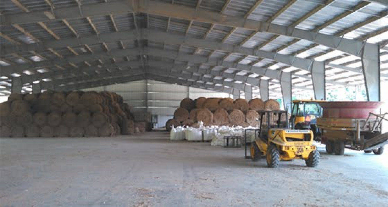 FDC Enterprises, perennial grass biomass processing facility near Fort Pickett, Virginia. 