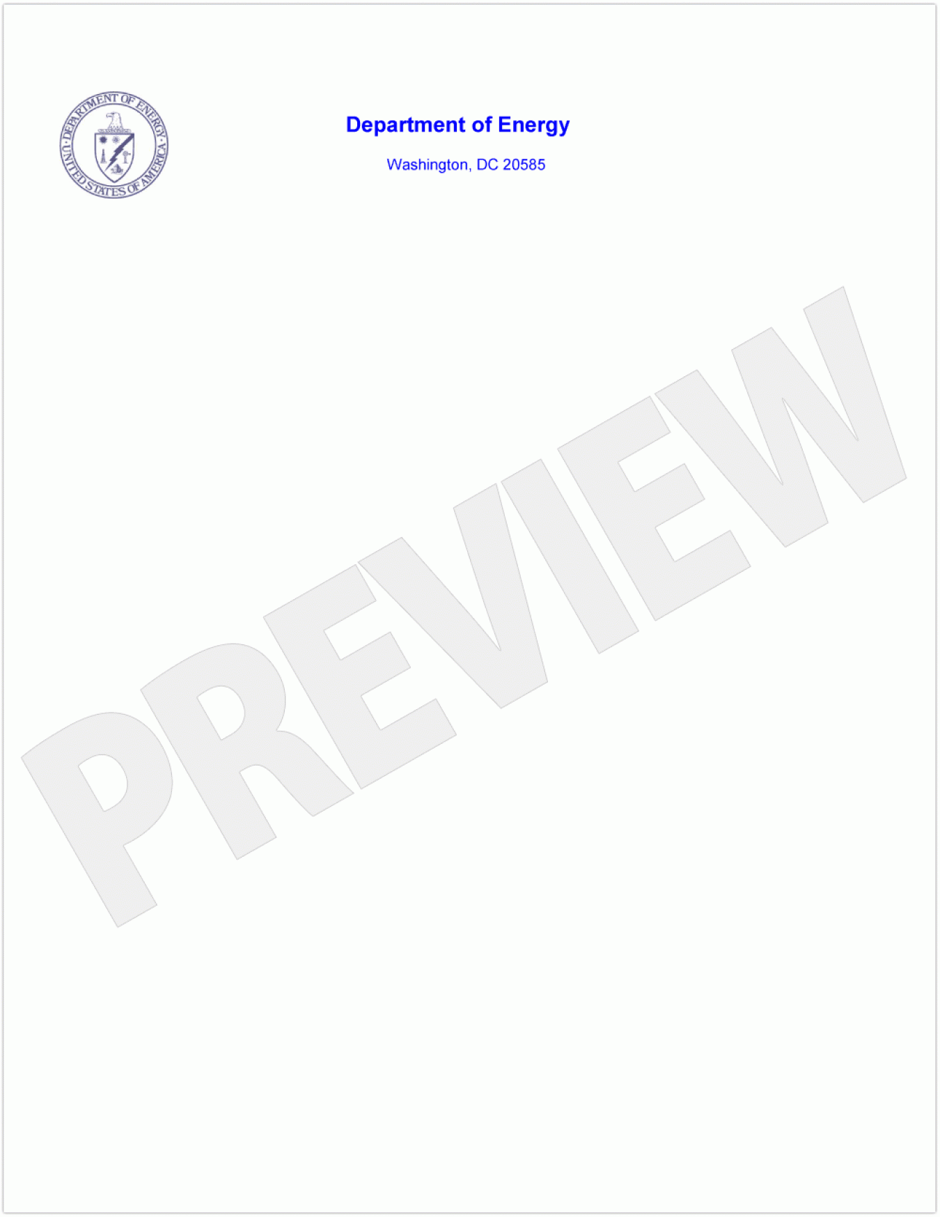 DOE letterhead preview.