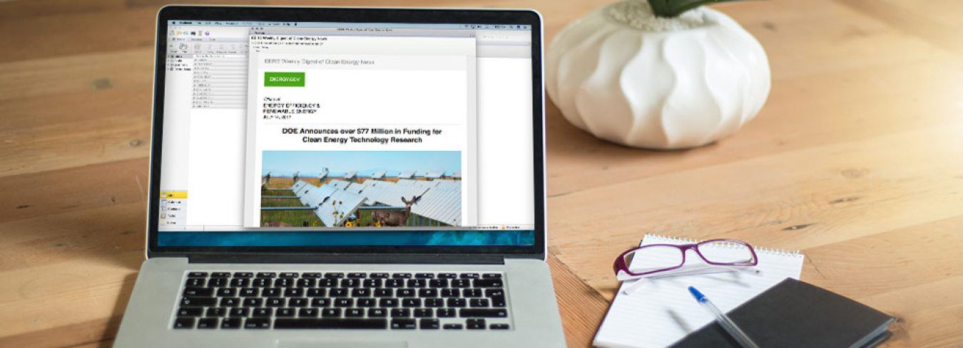A screen shot of part of an online newsletter visible on a computer screen.