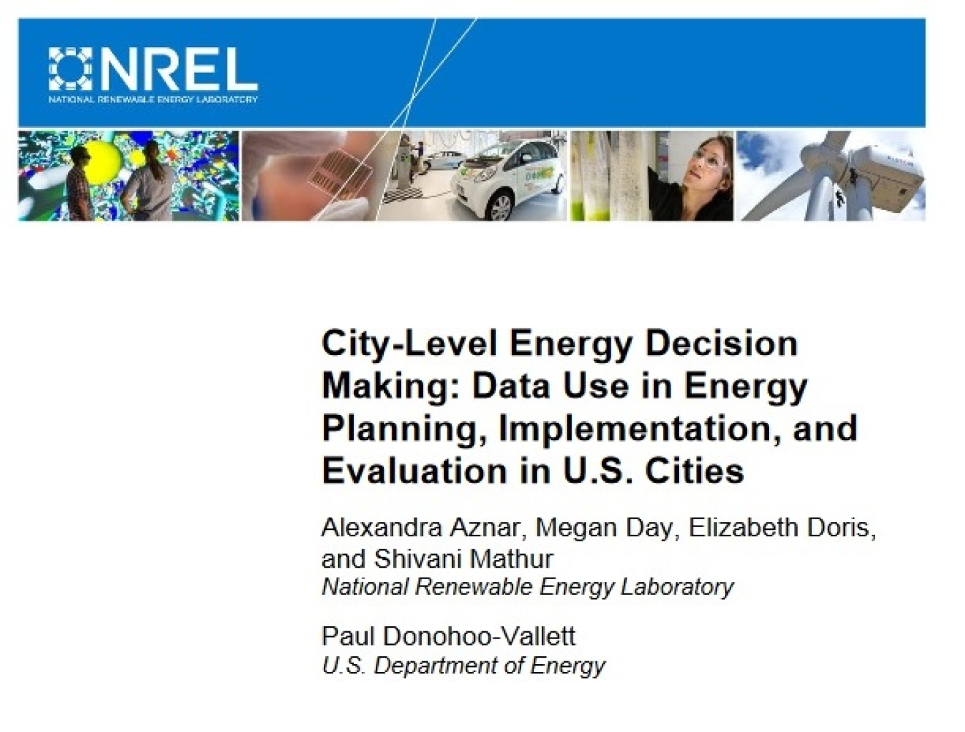City-Level Energy Decision Making: Data Use in Energy Planning, Implementation, and Evaluation in U.S. Cities