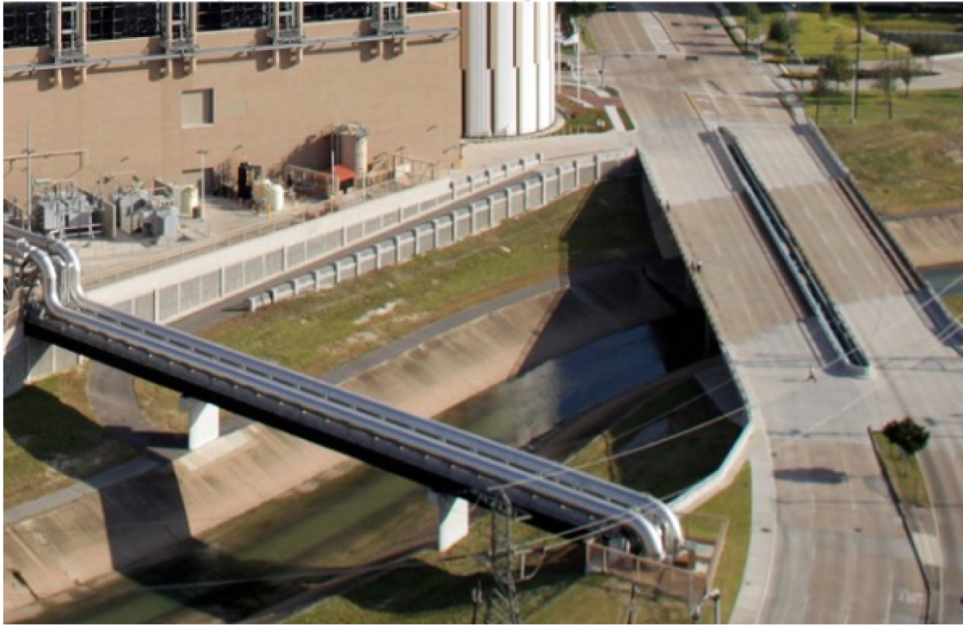 Brays Bayou next to the TECO CHP installation under normal conditions in October 2012.