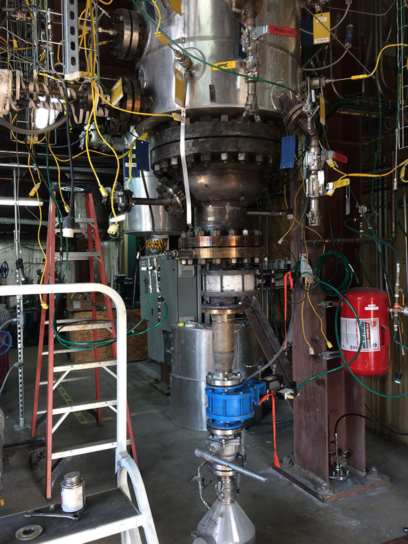 The pilot scale Denitration Mineralization Reformer at the Hazen Research facility in Colorado.