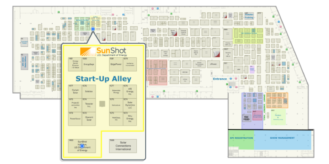 map of sunshot booth location at solar power international spi