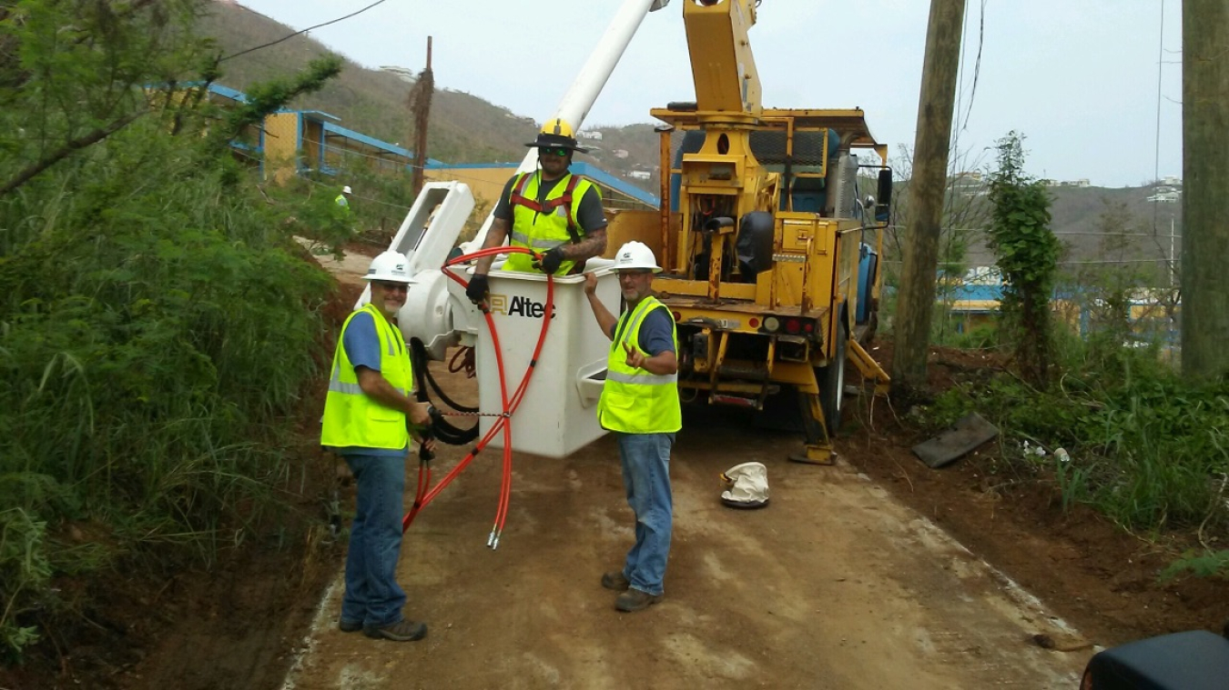 Crews Work on St. Thomas' Electrical Backbone
