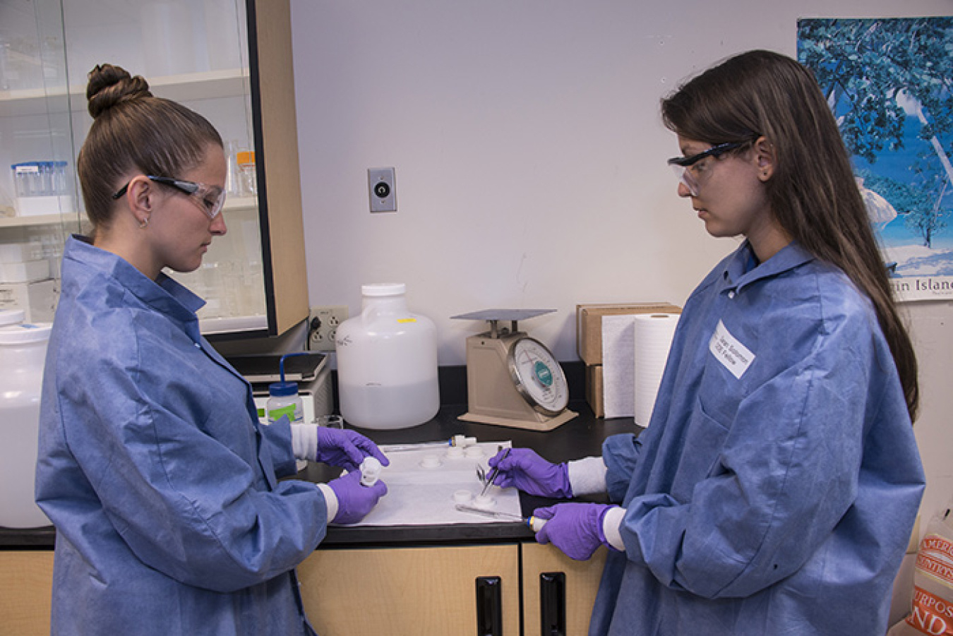 Florida International University students and DOE Fellow interns Ripley Raubenolt and Sarah Solomon researched sorption of methyl mercury species for soil and groundwater applications at Savannah River National Laboratory this summer.