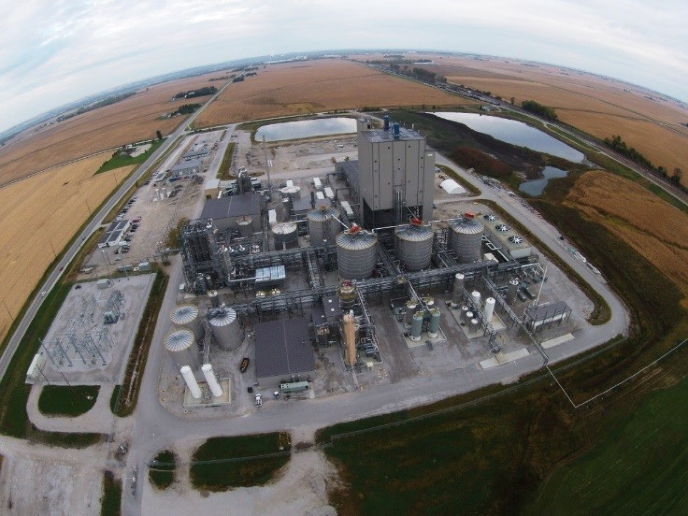 An aerial view of DuPont's cellulosic ethanol facility in Nevada, Iowa.