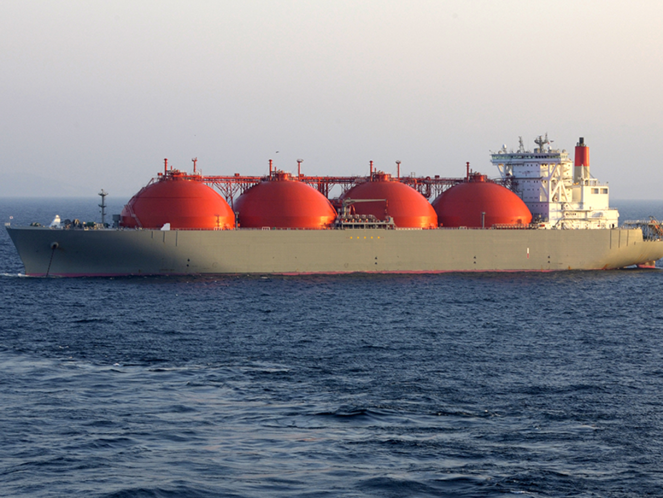 Ship exporting liquified natural gas 