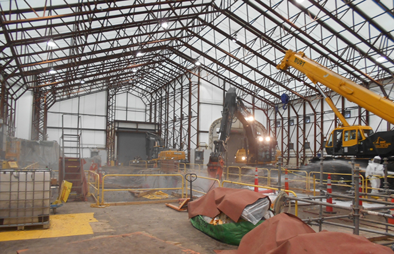 Building H2 under the tent enclosure at Separations Process Research Unit.